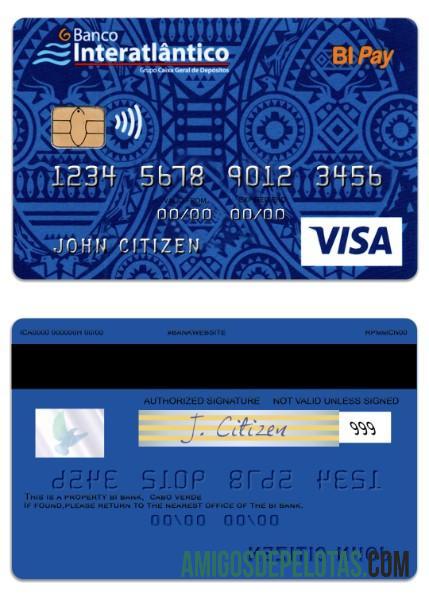 Cabo Verde Banco Interatlantico Bank BI Pay Visa Card exemplo real